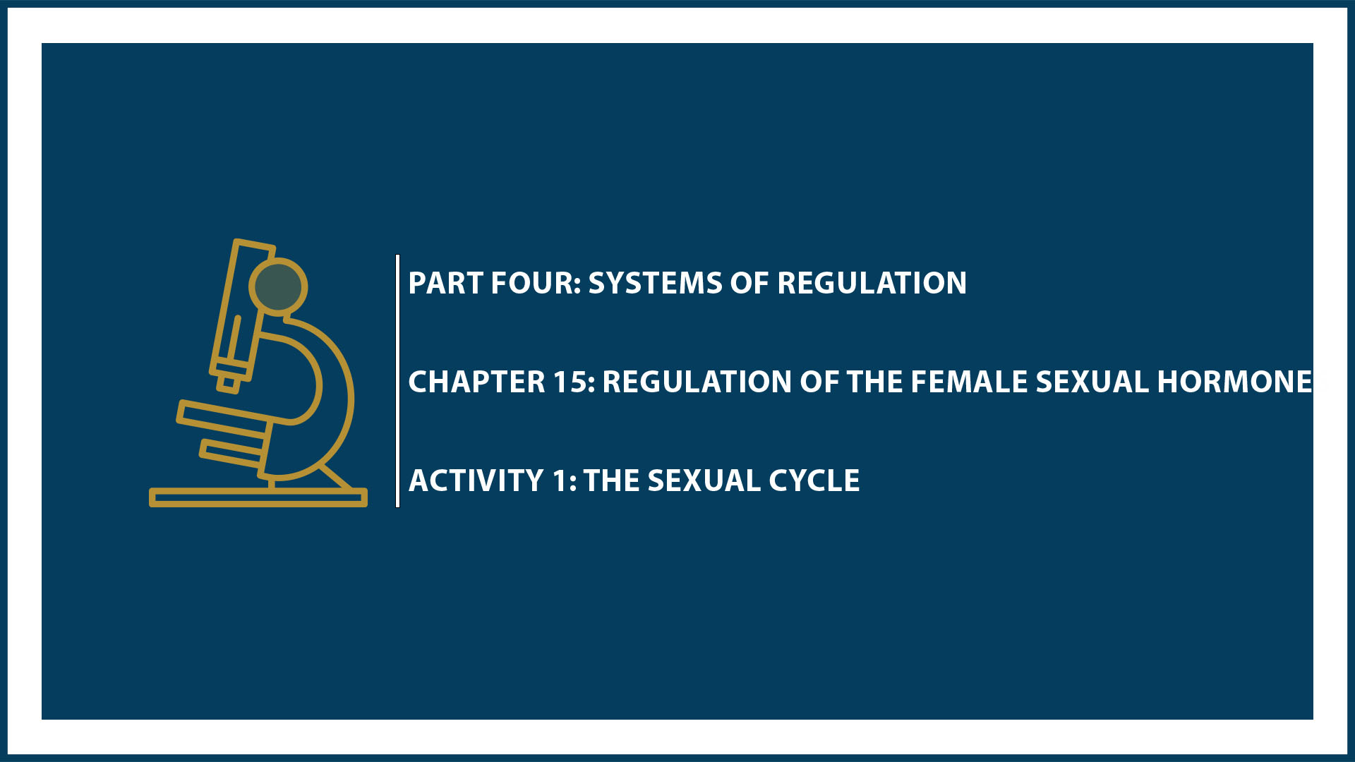 Unit Four: Chapter 15 - Document 1: The sexual cycle